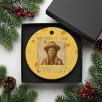 Native American Cowboy Ceramic Ornament Vintage Western Country Portrait