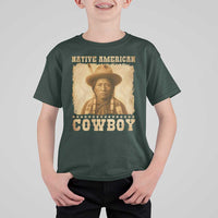 Native American Cowboy T Shirt For Kid Vintage Western Country Portrait - Wonder Print Shop