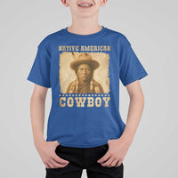 Native American Cowboy T Shirt For Kid Vintage Western Country Portrait - Wonder Print Shop