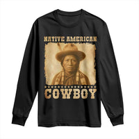 Native American Cowboy Long Sleeve Shirt Vintage Western Country Portrait - Wonder Print Shop