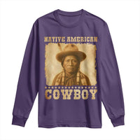Native American Cowboy Long Sleeve Shirt Vintage Western Country Portrait - Wonder Print Shop