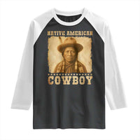 Native American Cowboy Raglan Shirt Vintage Western Country Portrait - Wonder Print Shop