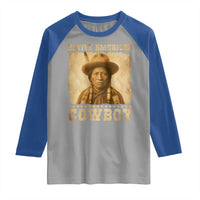 Native American Cowboy Raglan Shirt Vintage Western Country Portrait - Wonder Print Shop