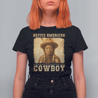 Native American Cowboy T Shirt For Women Vintage Western Country Portrait - Wonder Print Shop