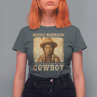 Native American Cowboy T Shirt For Women Vintage Western Country Portrait - Wonder Print Shop