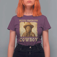 Native American Cowboy T Shirt For Women Vintage Western Country Portrait - Wonder Print Shop