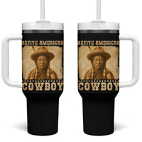 Native American Cowboy Tumbler With Handle Vintage Western Country Portrait - Wonder Print Shop
