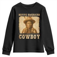 Native American Cowboy Youth Sweatshirt Vintage Western Country Portrait - Wonder Print Shop