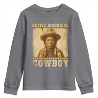 Native American Cowboy Youth Sweatshirt Vintage Western Country Portrait - Wonder Print Shop