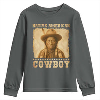 Native American Cowboy Youth Sweatshirt Vintage Western Country Portrait - Wonder Print Shop