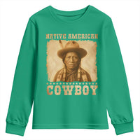 Native American Cowboy Youth Sweatshirt Vintage Western Country Portrait - Wonder Print Shop