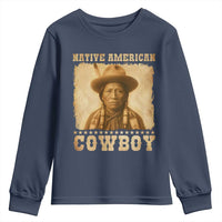 Native American Cowboy Youth Sweatshirt Vintage Western Country Portrait - Wonder Print Shop