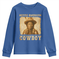 Native American Cowboy Youth Sweatshirt Vintage Western Country Portrait - Wonder Print Shop