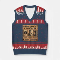 Native American Cowboy Rodeo Legends V-Neck Knit Sweater Vest Vintage Western Country Cowboy - Wonder Print Shop