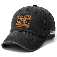 Native American Cowboy Rodeo Legends Washed Cotton Baseball Cap Vintage Western Country Cowboy