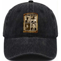 Native American Cowboy Legends Washed Cotton Baseball Cap Vintage Western Rodeo