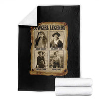 Cowgirl Legends Throw Blanket Vintage Legendary American Old West - Wonder Print Shop