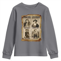 Cowgirl Legends Youth Sweatshirt Vintage Legendary American Old West - Wonder Print Shop