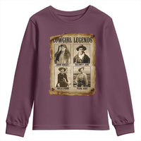 Cowgirl Legends Youth Sweatshirt Vintage Legendary American Old West - Wonder Print Shop