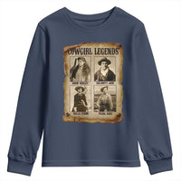 Cowgirl Legends Youth Sweatshirt Vintage Legendary American Old West - Wonder Print Shop