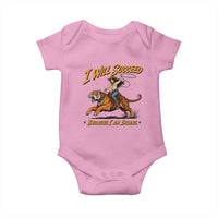 I Will Succeed Because I Am Insane Funny Cowgirl Riding Tiger Baby Onesie