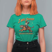 I Will Succeed Because I Am Insane Funny Cowgirl Riding Tiger T Shirt For Women