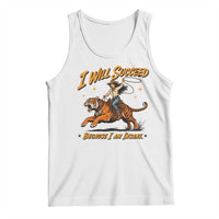I Will Succeed Because I Am Insane Funny Cowgirl Riding Tiger Tank Top