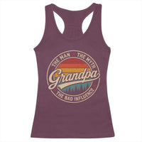 Grandpa The Man The Myth The Bad Influence Racerback Tank Top Retro Forest Father's Day