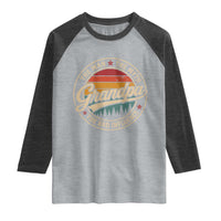 Grandpa The Man The Myth The Bad Influence Raglan Shirt Retro Forest Father's Day