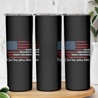 Dad Grandpa Great Grandpa I Just Keep Getting Better Skinny Tumbler Vintage American Flag Father's Day