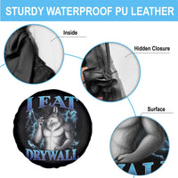 I Eat Drywall Funny Alpha Wolf Spare Tire Cover Stupid Brainrot Meme Edging Werewolf Boootleg Graphic