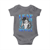 I Eat Drywall Funny Alpha Wolf Baby Onesie Stupid Brainrot Meme Edging Werewolf Boootleg Graphic
