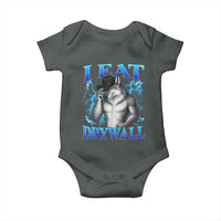 I Eat Drywall Funny Alpha Wolf Baby Onesie Stupid Brainrot Meme Edging Werewolf Boootleg Graphic
