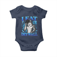 I Eat Drywall Funny Alpha Wolf Baby Onesie Stupid Brainrot Meme Edging Werewolf Boootleg Graphic