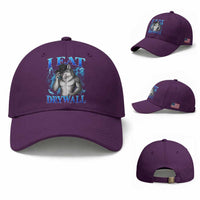 I Eat Drywall Funny Alpha Wolf Baseball Cap Stupid Brainrot Meme Edging Werewolf Boootleg Graphic