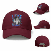 I Eat Drywall Funny Alpha Wolf Baseball Cap Stupid Brainrot Meme Edging Werewolf Boootleg Graphic