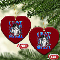 I Eat Drywall Funny Alpha Wolf Ceramic Ornament Stupid Brainrot Meme Edging Werewolf Boootleg Graphic