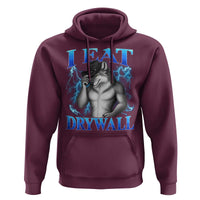 I Eat Drywall Funny Alpha Wolf Hoodie Stupid Brainrot Meme Edging Werewolf Boootleg Graphic