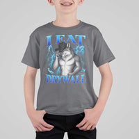 I Eat Drywall Funny Alpha Wolf T Shirt For Kid Stupid Brainrot Meme Edging Werewolf Boootleg Graphic