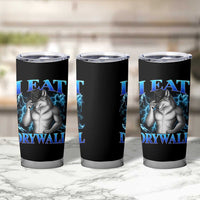 I Eat Drywall Funny Alpha Wolf Tumbler Cup Stupid Brainrot Meme Edging Werewolf Boootleg Graphic