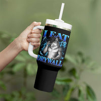 I Eat Drywall Funny Alpha Wolf Tumbler With Handle Stupid Brainrot Meme Edging Werewolf Boootleg Graphic