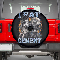 I Eat Cement Funny Alpha Wolf Meme Spare Tire Cover Stupid Brainrot Meme Edging Werewolf Boootleg Graphic