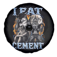 I Eat Cement Funny Alpha Wolf Meme Spare Tire Cover Stupid Brainrot Meme Edging Werewolf Boootleg Graphic