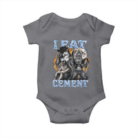 I Eat Cement Funny Alpha Wolf Meme Baby Onesie Stupid Brainrot Meme Edging Werewolf Boootleg Graphic