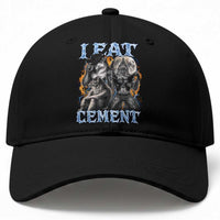 I Eat Cement Funny Alpha Wolf Meme Baseball Cap Stupid Brainrot Meme Edging Werewolf Boootleg Graphic