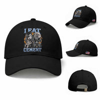 I Eat Cement Funny Alpha Wolf Meme Baseball Cap Stupid Brainrot Meme Edging Werewolf Boootleg Graphic