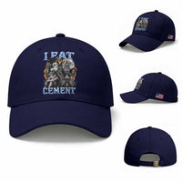 I Eat Cement Funny Alpha Wolf Meme Baseball Cap Stupid Brainrot Meme Edging Werewolf Boootleg Graphic