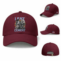 I Eat Cement Funny Alpha Wolf Meme Baseball Cap Stupid Brainrot Meme Edging Werewolf Boootleg Graphic