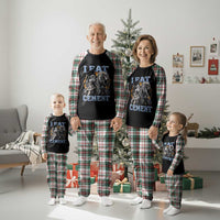 I Eat Cement Funny Alpha Wolf Meme Plaid Pajama Set Stupid Brainrot Meme Edging Werewolf Boootleg Graphic