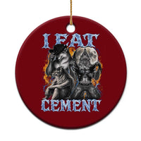I Eat Cement Funny Alpha Wolf Meme Ceramic Ornament Stupid Brainrot Meme Edging Werewolf Boootleg Graphic